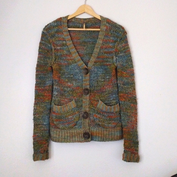 Free People Sweaters - Free People Marled Button Front Cardigan Wool Alpaca Blend